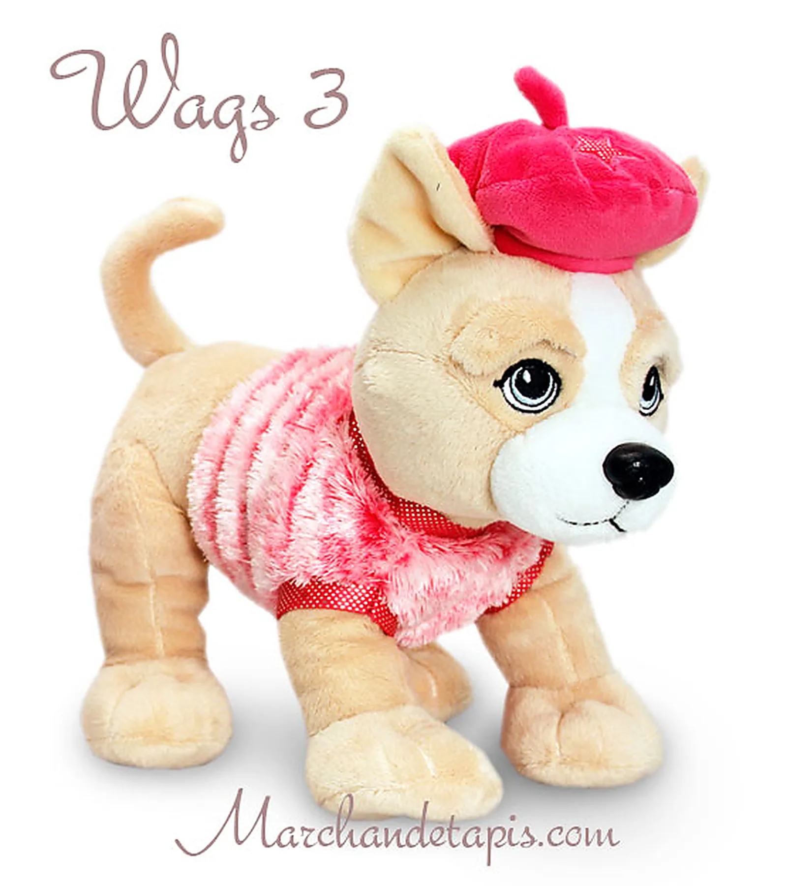 Peluche chien Wags 3 - Taille 30cm