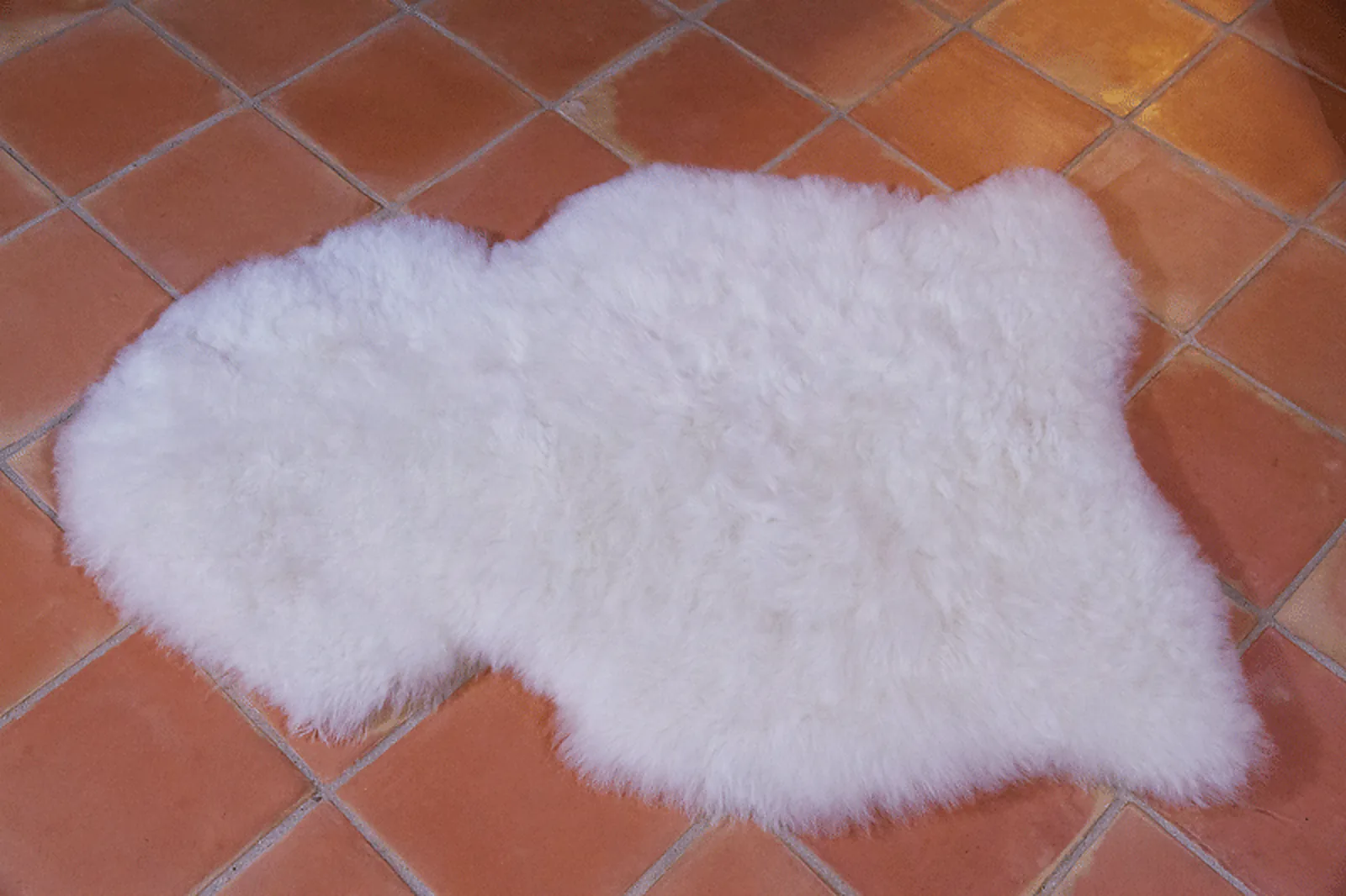 Peau de mouton, Blanc naturel 100/110cm poils courts