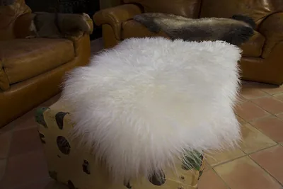 Peau de mouton, Blanc naturel 110-120cm de long