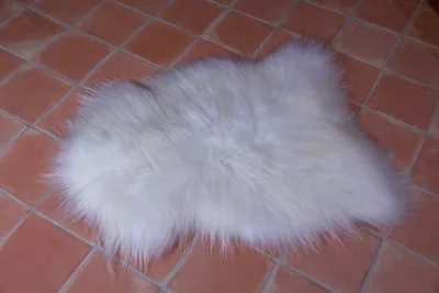 Peau de mouton, Blanc naturel 90-100cm de long