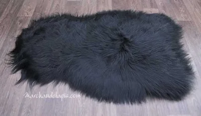 Peau de mouton. Noire Marron Longueur 100/110cm