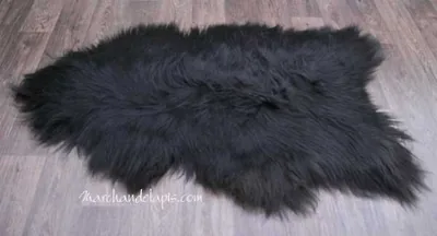 Peau de mouton. Noire Marron Longueur 100/110cm
