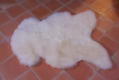 Peau de mouton UK, Blanc naturel 100/110cm de long