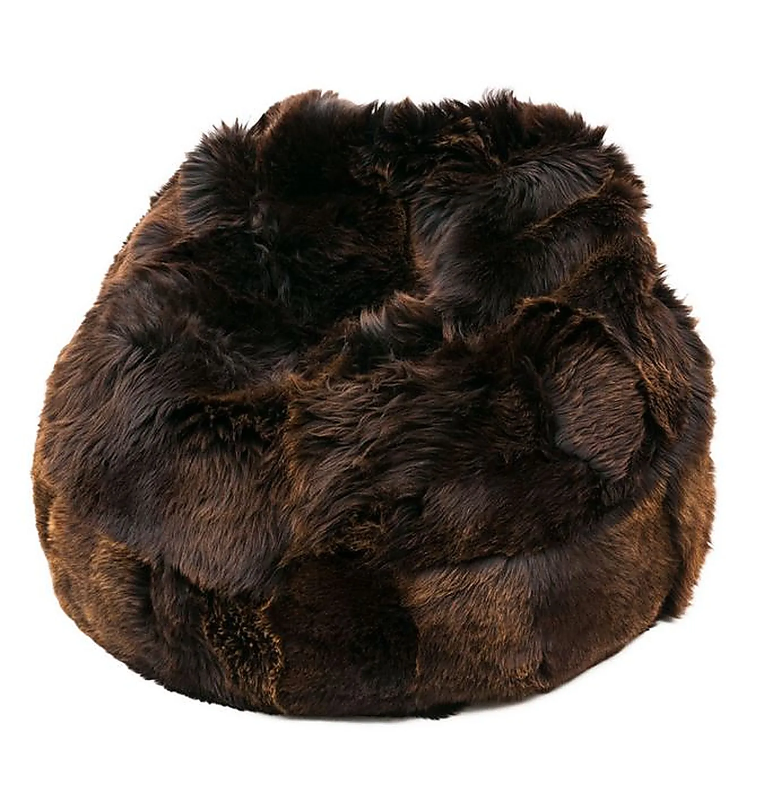 Pouf Coussin Peau de Mouton Irlande Marron naturel