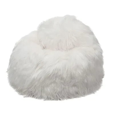 Pouf Coussin Peau de Mouton Islande Poils Longs
