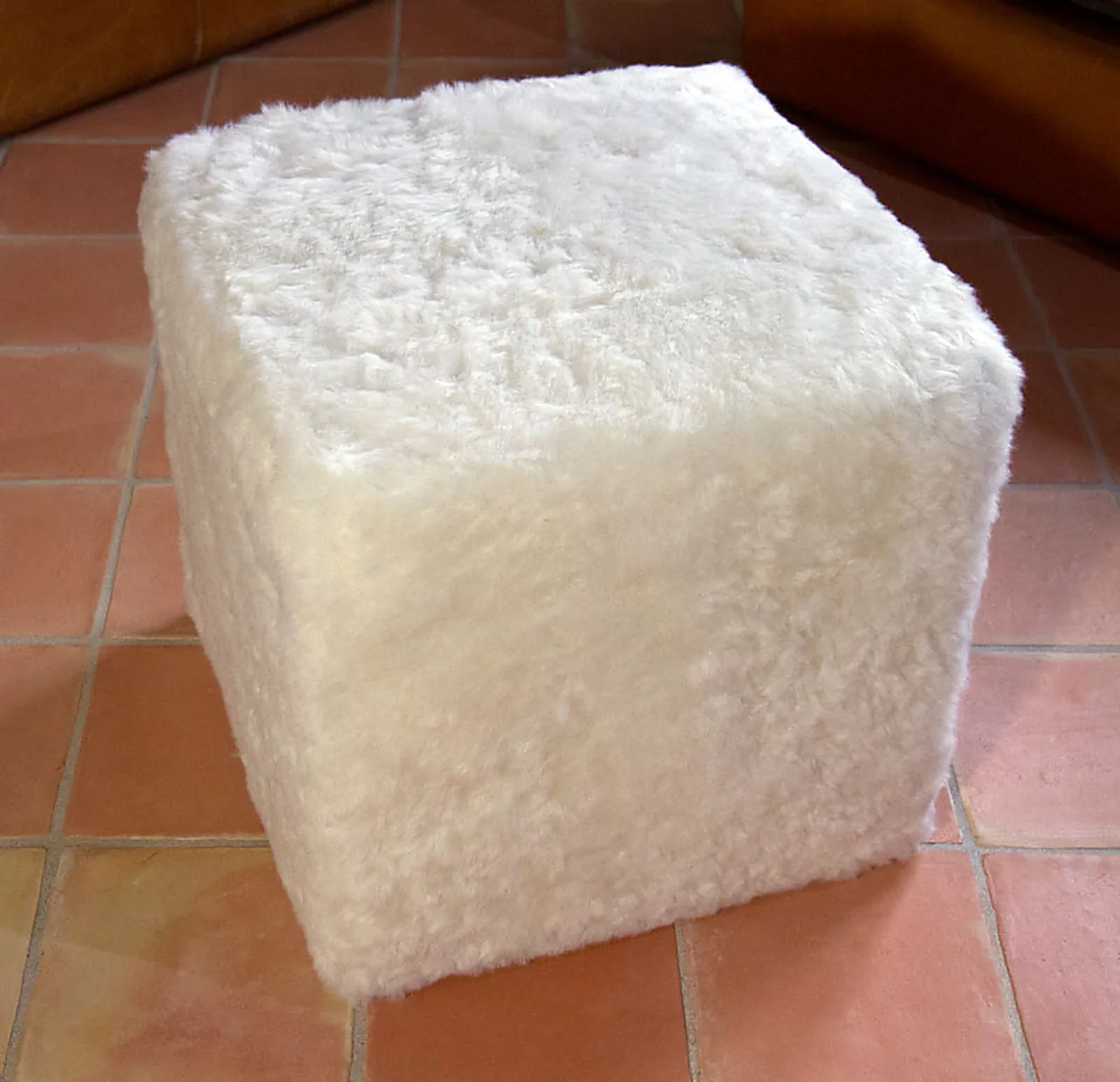 Pouf Coussin Cube Blanc