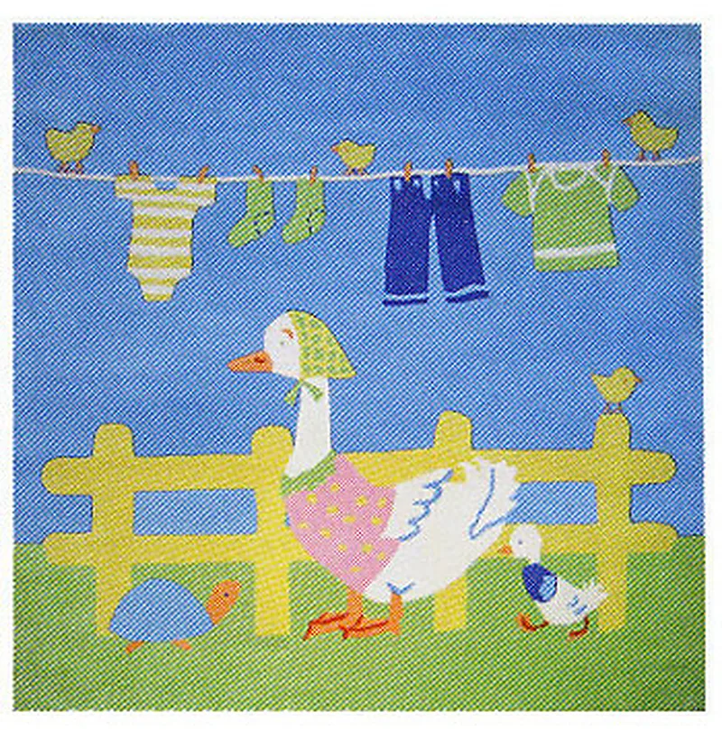 Tapis laine tufté main enfant Oie 120cmx120cm