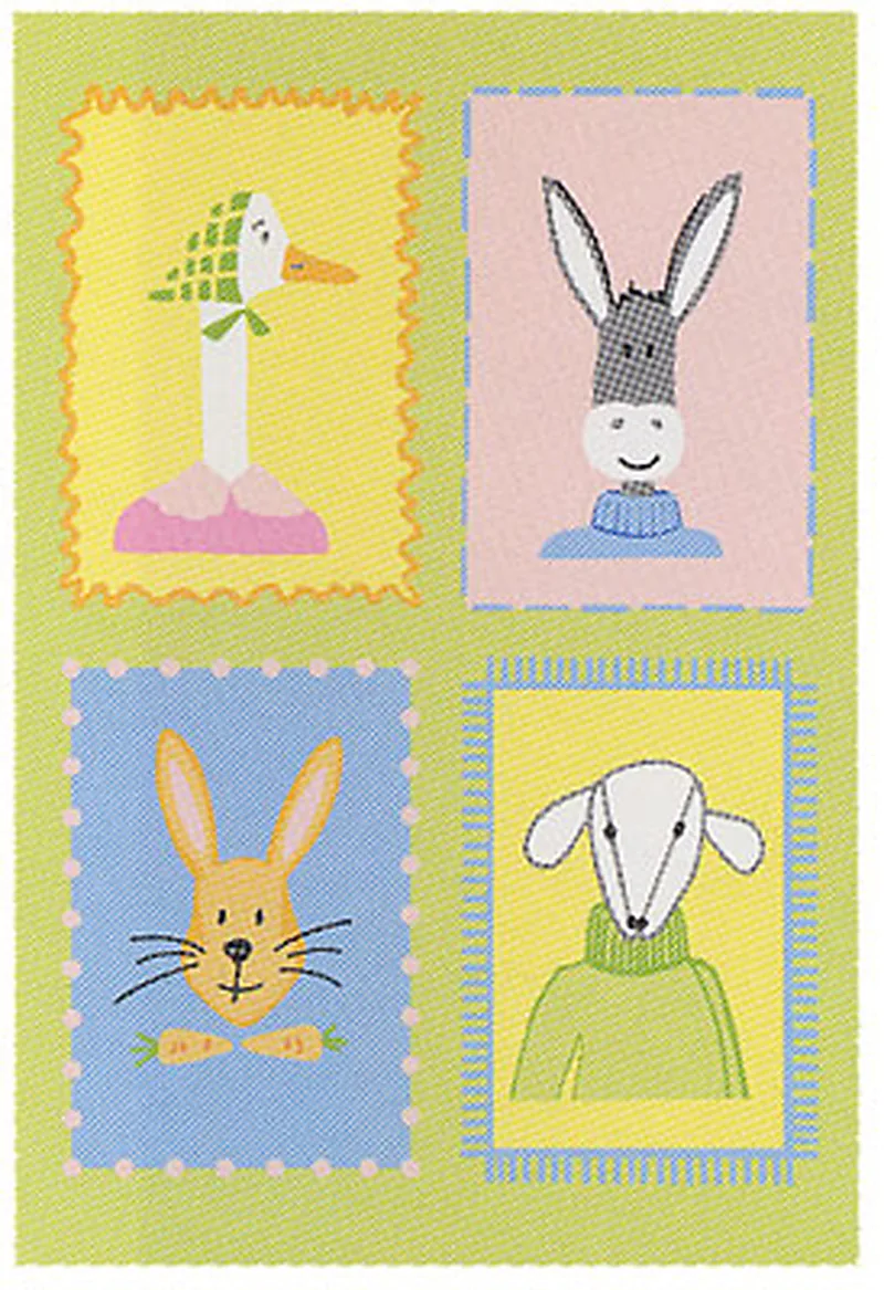 Tapis laine tufté main enfant Petits amis 110cmx170cm
