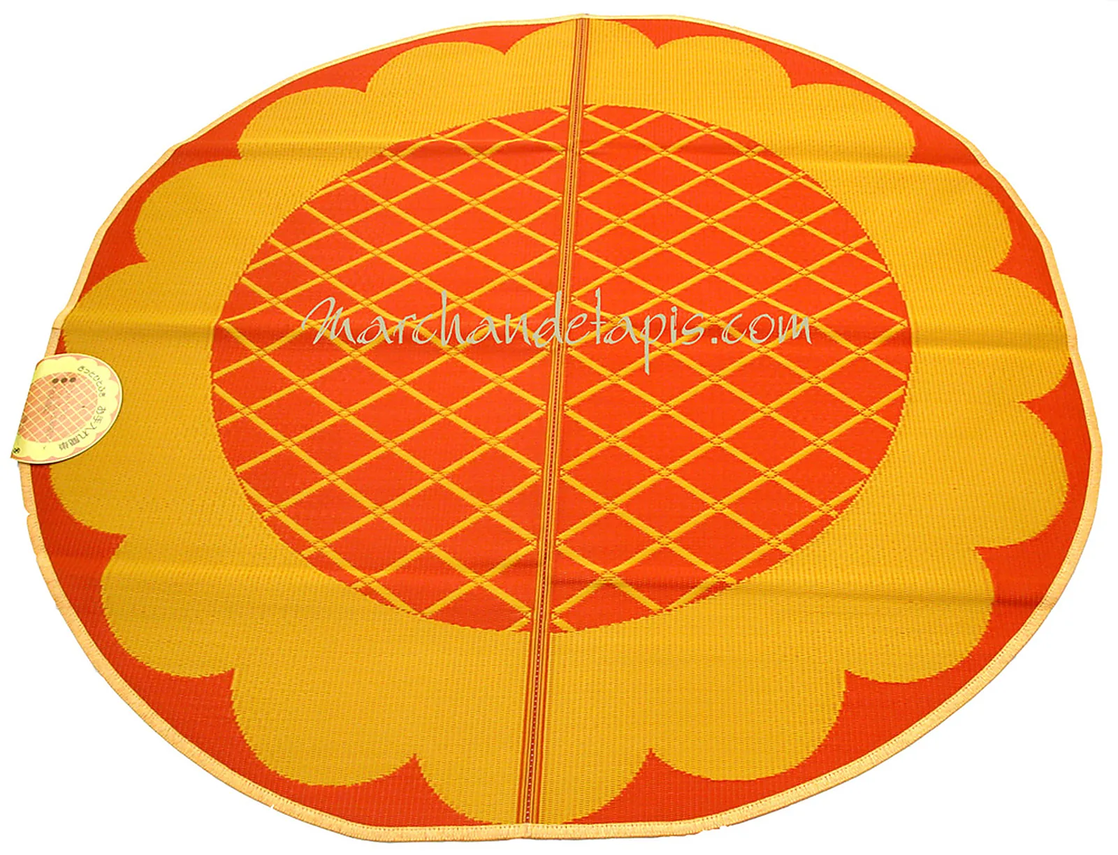 Tapis enfant Jaune Orange Plastique Rond 174cm
