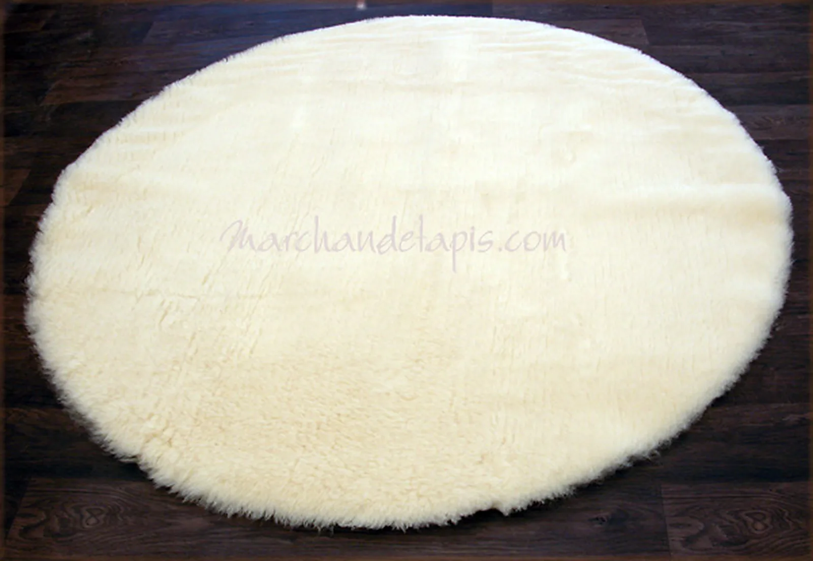 Tapis laine rond, Naturel, 140cm .