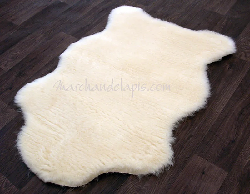 Tapis laine 70cmx110cm Forme Peau Naturel