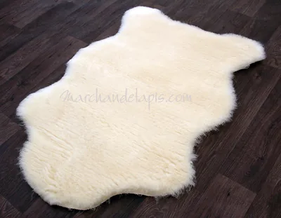 Tapis laine 70cmx110cm Forme Peau Naturel