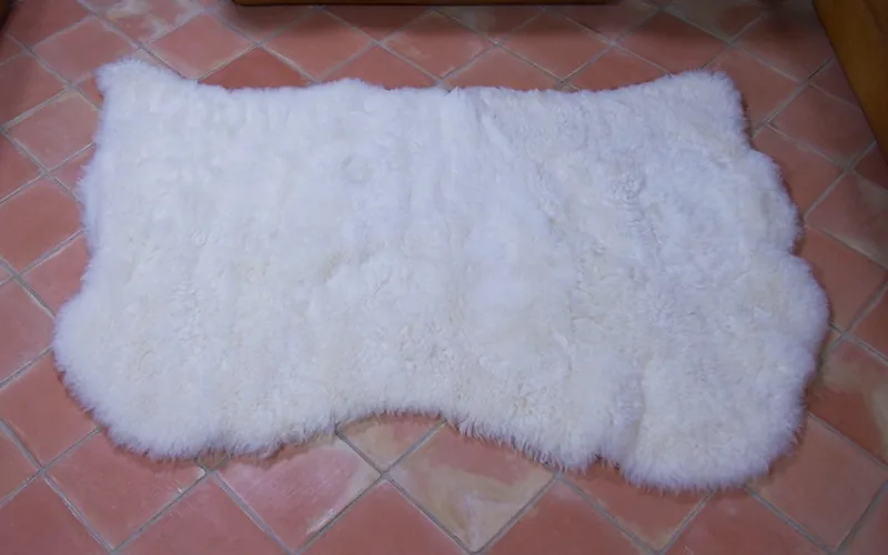 Tapis peau de mouton, 3 peaux, Blanc Naturel - Poils courts