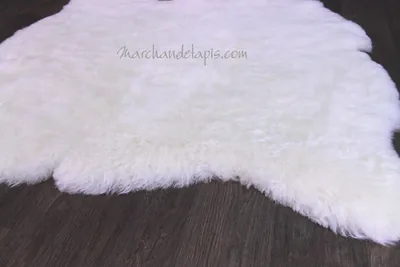 Tapis peau de mouton, 4 peaux, Blanc Naturel - Poils courts