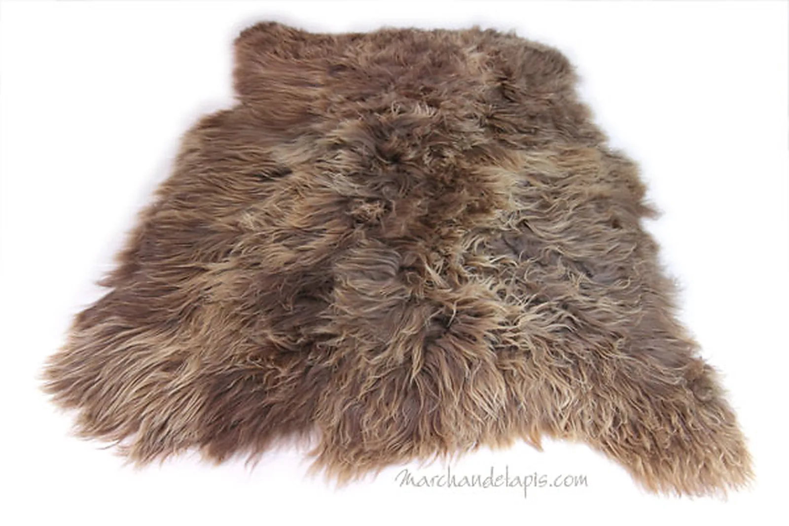 Tapis peau de mouton, 4 peaux, Marron rustique
