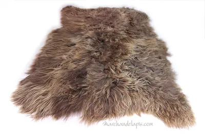 Tapis peau de mouton, 4 peaux, Marron rustique