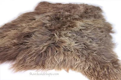 Tapis peau de mouton, 4 peaux, Marron rustique