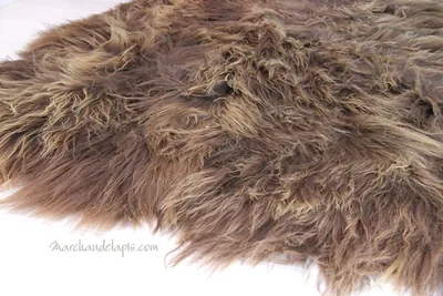 Tapis peau de mouton, 5 peaux, Marron rustique