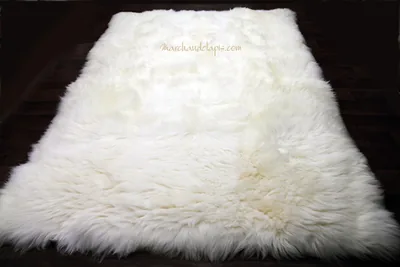 Tapis peau de mouton, 170cmx230cm, Blanc Naturel - UK Rectangle