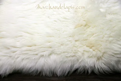 Tapis peau de mouton, 170cmx230cm, Blanc Naturel - UK Rectangle