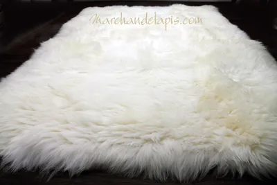 Tapis peau de mouton, 170cmx230cm, Blanc Naturel - UK Rectangle