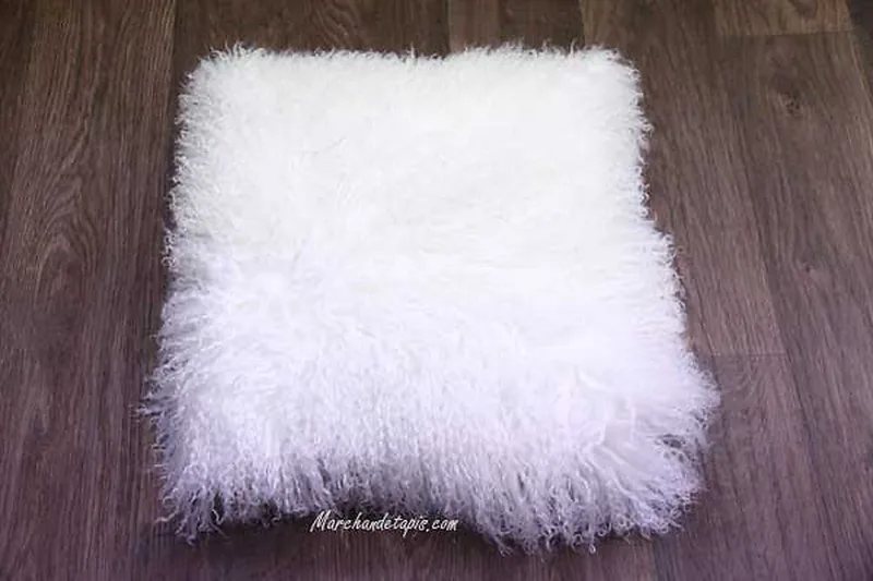 Coussin agneau du Tibet Blanc 40cmx40cm