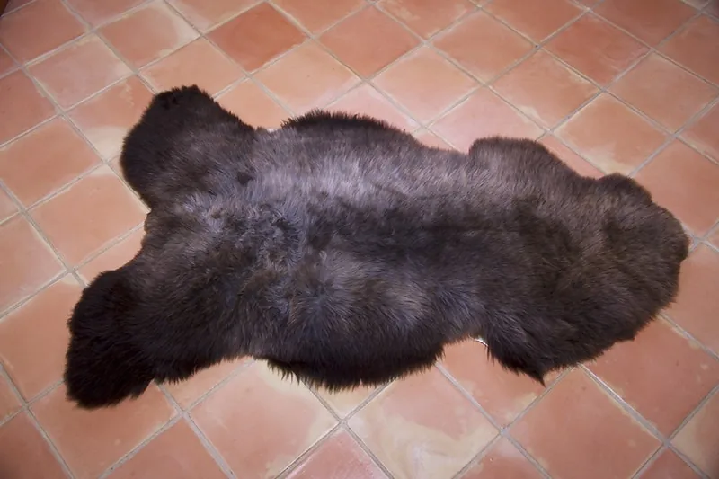 Peau de mouton UK - Marron rustique naturel - 120/130cm - 0421-9
