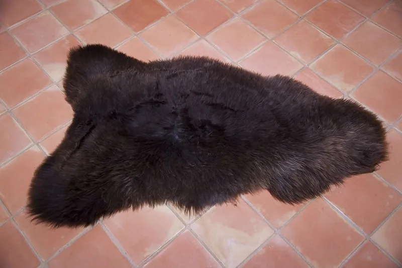 Peau de mouton UK - Marron rustique naturel - 110/120cm - 0421-10