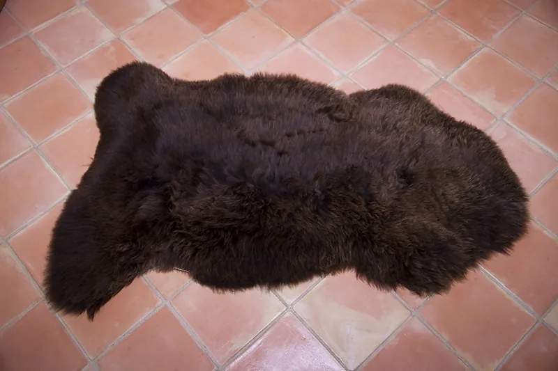Peau de mouton UK - Marron rustique naturel - 110/120cm - 0421-11