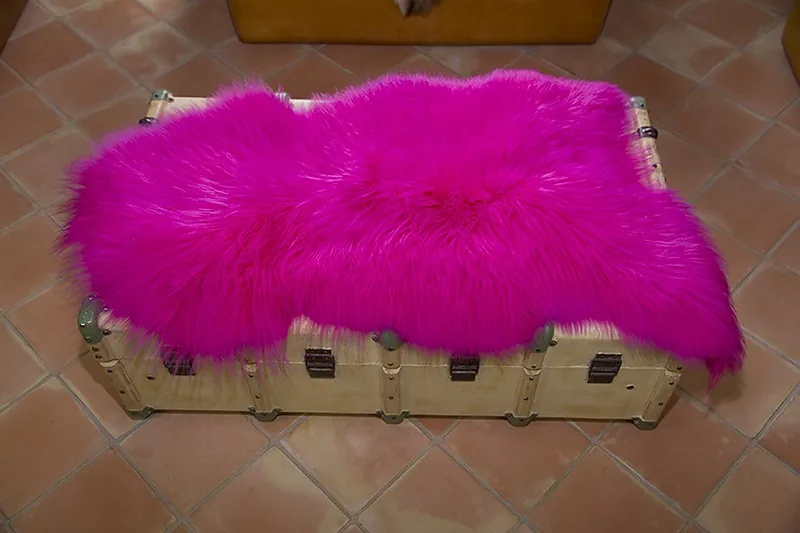 Peau de mouton. Rose Fuchsia - 110-120cm
