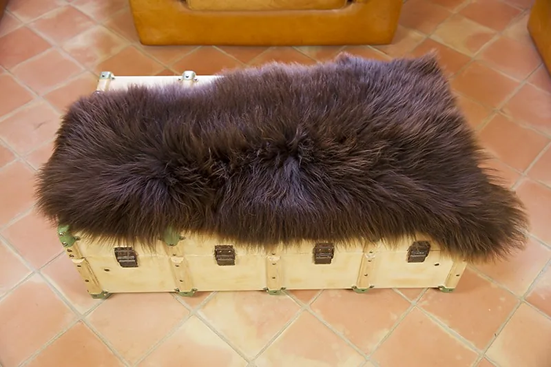 Peau de mouton UK - Marron rustique naturel - 110/120cm - 0421-52