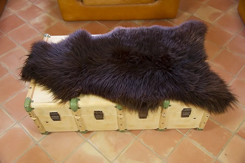 Peau de mouton UK - Marron rustique naturel - 110/120cm - 0421-54