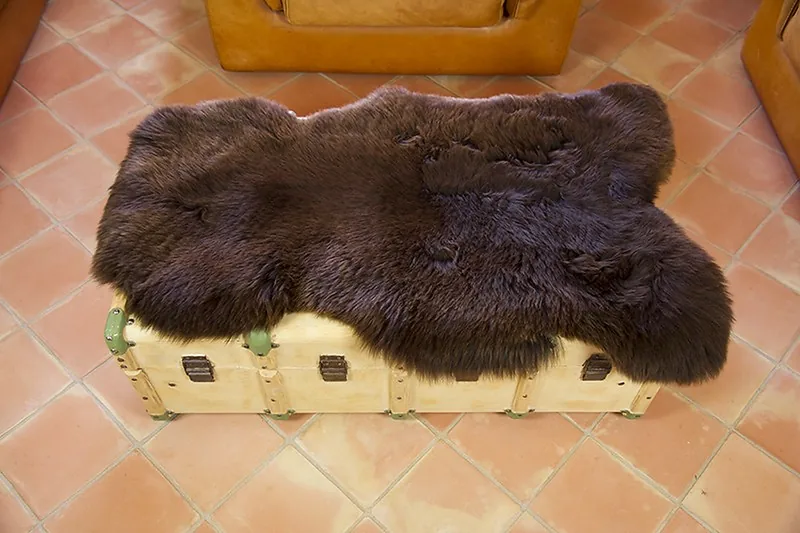 Peau de mouton UK - Marron rustique naturel - 110/120cm - 0421-56
