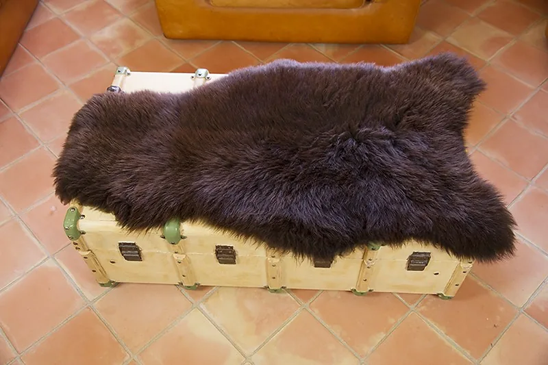 Peau de mouton UK - Marron rustique naturel - 110/120cm - 0421-57