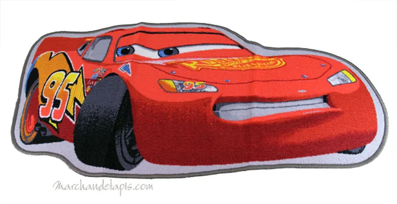 Tapis enfant Disney Cars forme voiture, 67x134cm