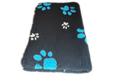 Tapis chien Drybed® antidérapant NOIR + PATTES TURQUOISES ET MAGNOLIA