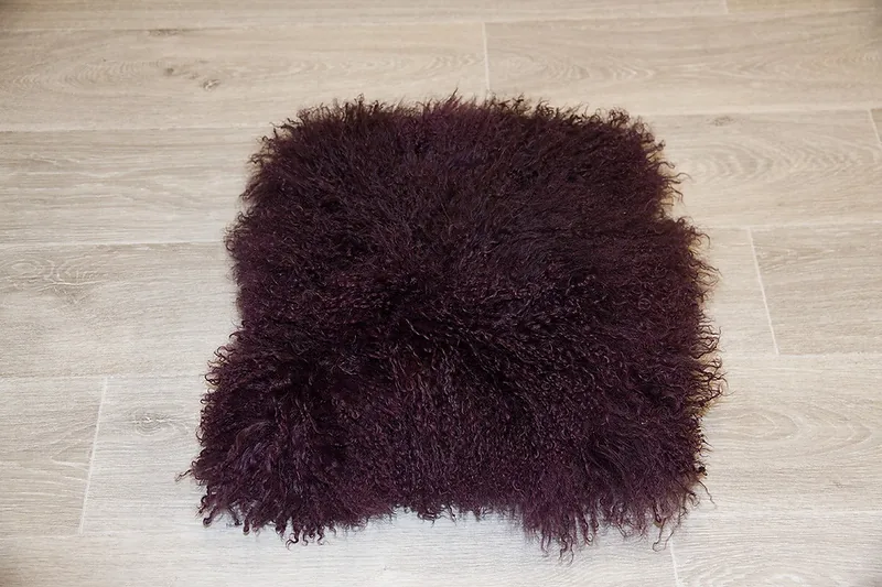 Coussin agneau du Tibet Parme 40cmx40cm