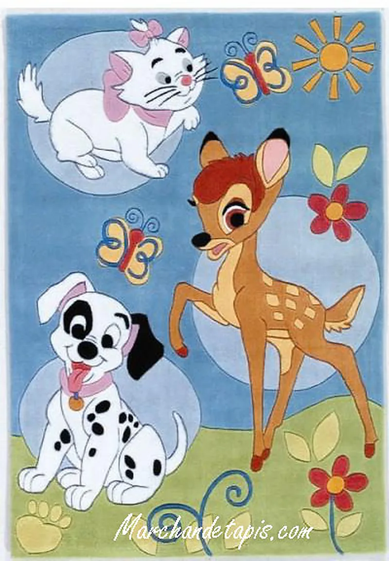 Tapis enfant Disney, Bambi, Dalmatien et Aristochat