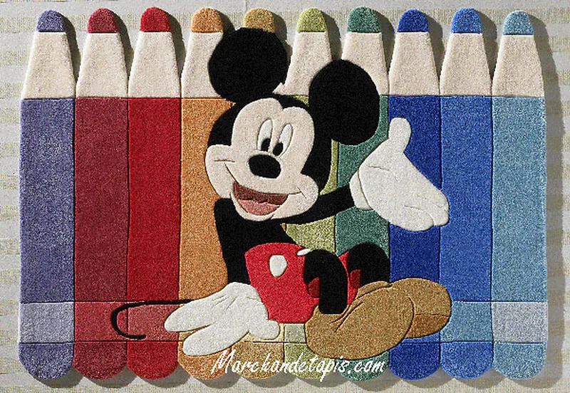 Tapis enfant Disney, Mickey et ses crayons, 115x168cm