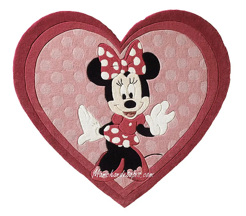 Tapis enfant Disney, Coeur, Minnie, 150x170cm