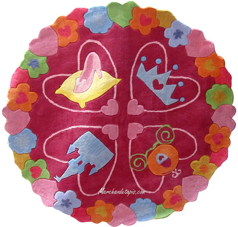 Tapis enfant Disney Princesse, rond 150cm