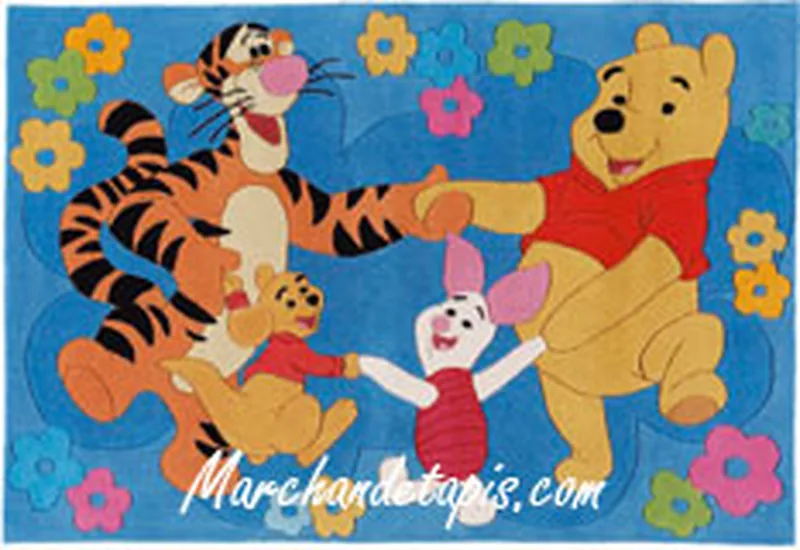 Tapis enfant Disney, Winnie et ses amis, la ronde, 115x168cm