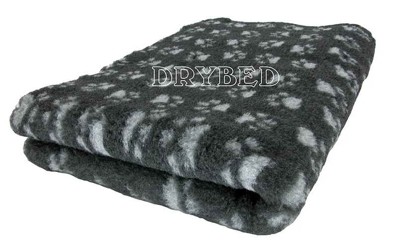 Tapis chien Drybed® antidérapant GRIS FONCE + PATTES GRISES