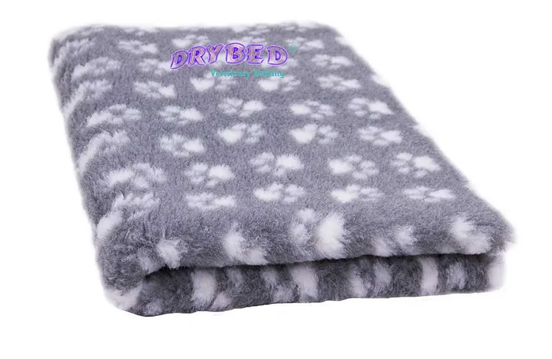 Tapis chien Drybed® antidérapant GRIS PATTES BLANCHES