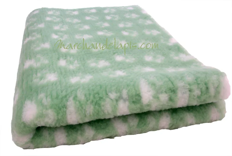 Tapis chien Drybed® antidérapant MENTHE + PATTES BLANCHES