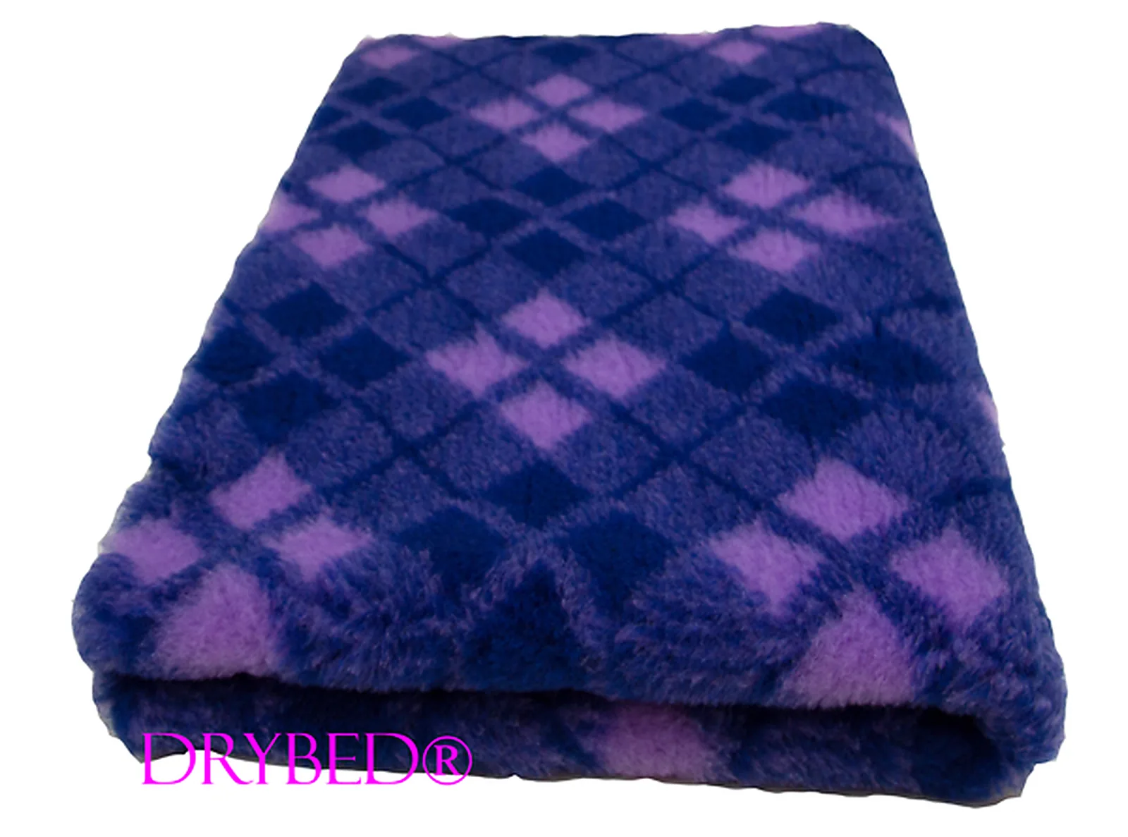 Tapis chien Drybed® antidérapant TARTAN MARINE ET VIOLET
