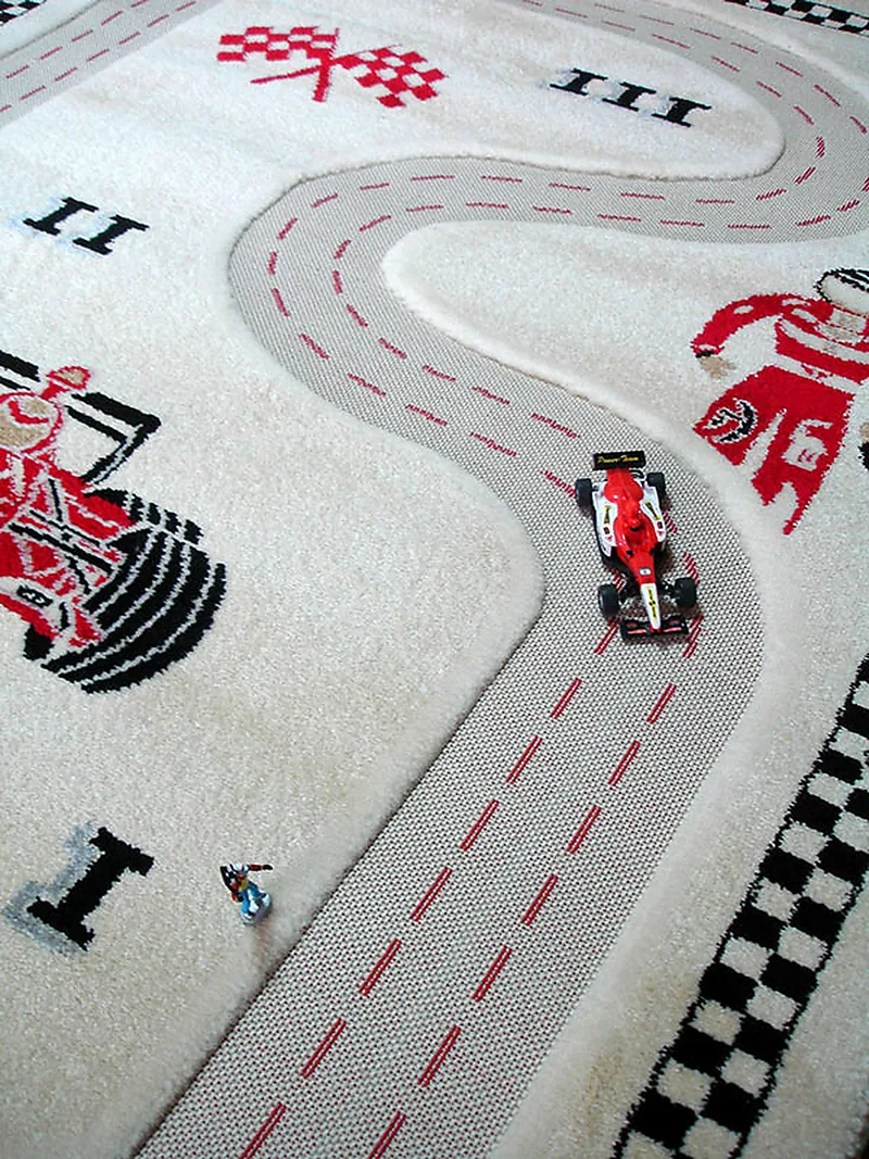 Tapis enfant IVI, Cicuit Course Voiture Crème