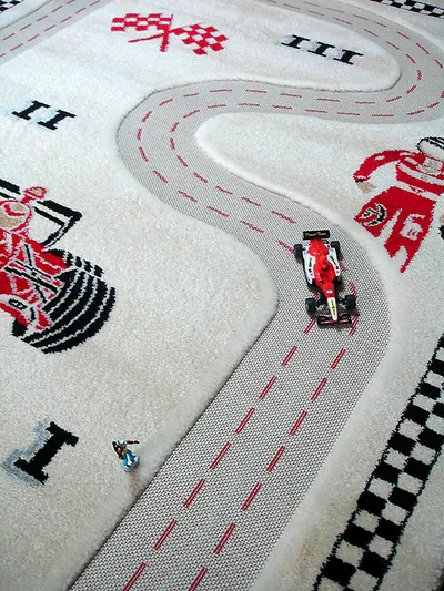 Tapis enfant IVI, Cicuit Course Voiture Crème