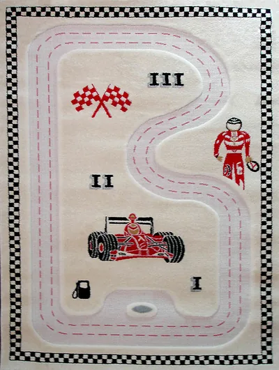 Tapis enfant IVI, Cicuit Course Voiture Crème