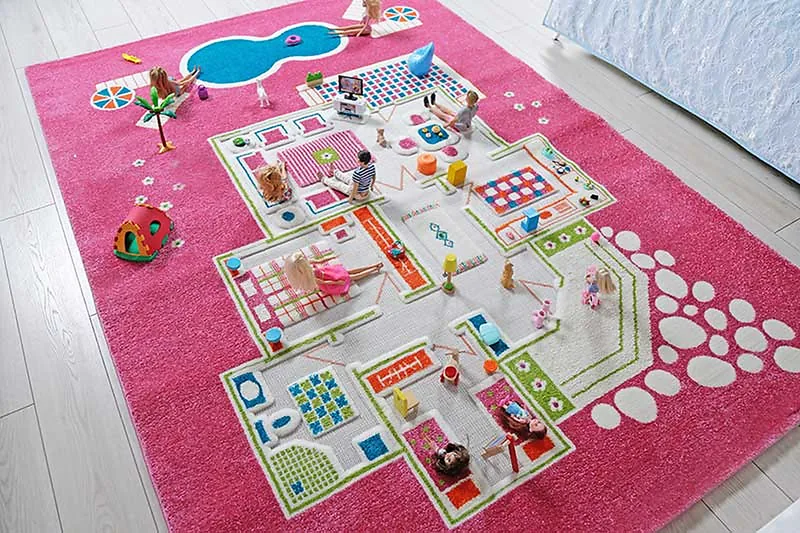 Tapis enfant IVI, 3D Maison Rose